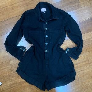 Show Me Your MuMu Black Denim Button-Up Tegan Jumper sz L